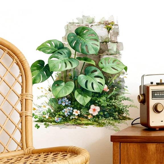 SPOORYYO Tropical Plants Turtle Back Leaves Wall Stickers for Home Decor