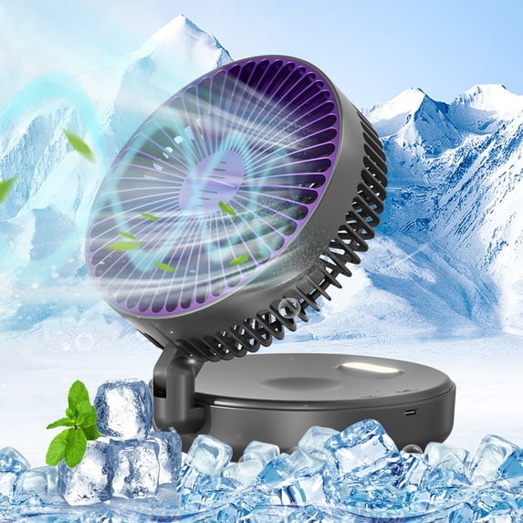 HOZVOMI USB Foldable Wall Mounted Fan Portable Night Light with Adjustable Wind Speed for Home and Office