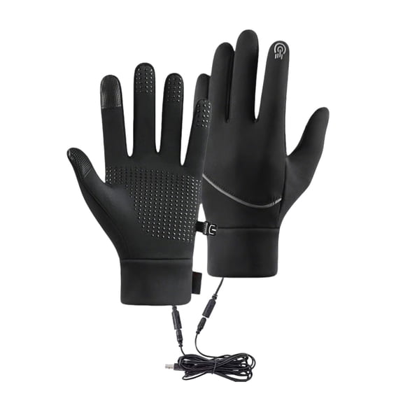 SPOORYYO USB Heated Gloves, Waterproof Touchscreen Mittens for Driving Cycling Hunting Hiking, Windproof Thermal Gloves for Men and Women