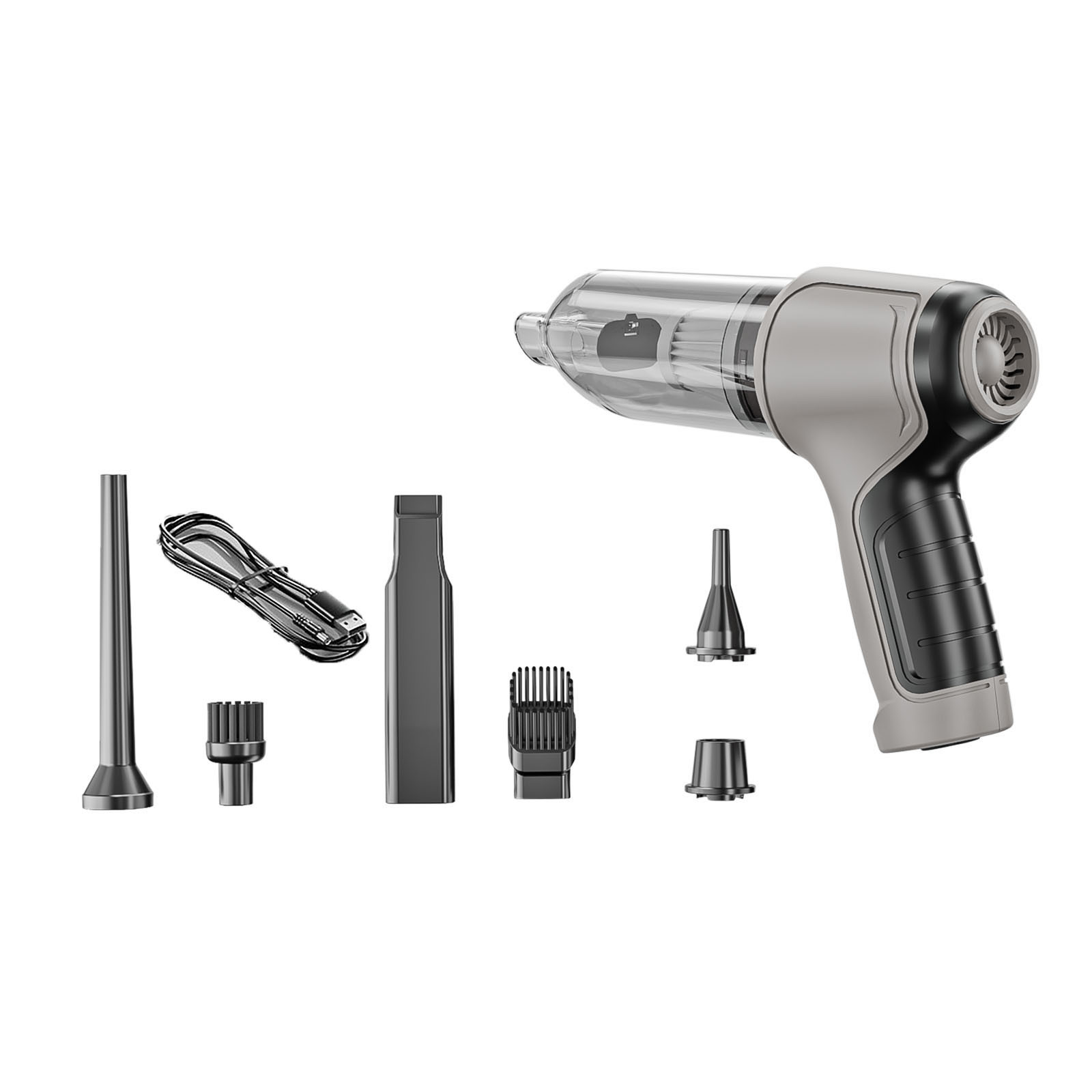 SPOORYYO USB Rechargeable Handheld Vacuum Cleaner with 12000Pa Power Suction for Multi-Surface Home Cleaning and Blowing Function
