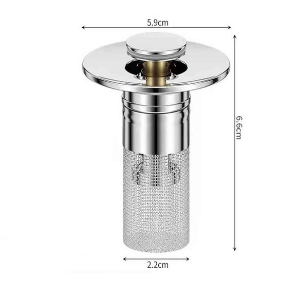 SPOORYYO Universal Adjustable Hair Catcher Bathroom Sink Stopper with Removable Stainless Steel Filter Basket for Easy Cleaning and Clog Prevention
