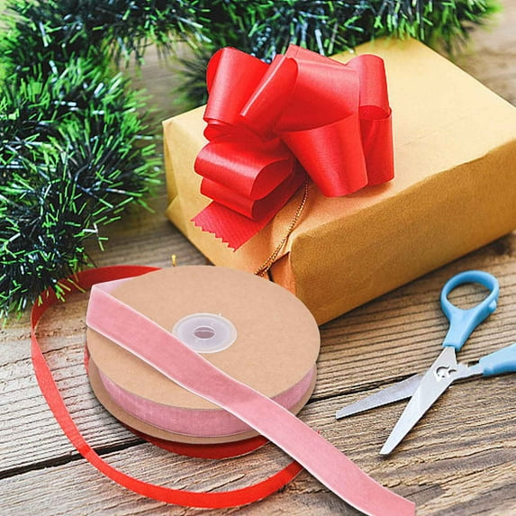 SPOORYYO Velvet Flocking Ribbon, DIY Craft Ribbon for Gift Wrapping, Wreath, Christmas, Wedding, Party and Home Decoration