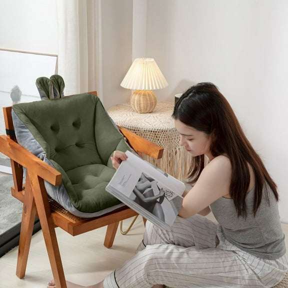 SPOORYYO Velvet Office Chair Cushion 18x18 Inch Seat Pillow for Sofa Bedroom Car, Comfortable Soft Cloth Cushion with Tie