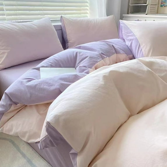 SPOORYYO Washed Four Piece Bedding Set Suitable For Student Dormitories Comfortable And Soft