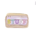 thumbnail image 1 of SPOORYYO Waterproof Transparent PVC Cosmetic Bag with Embroidered Letters, Travel Wash Bag, Large Capacity Makeup Storage Bag, 1 of 3