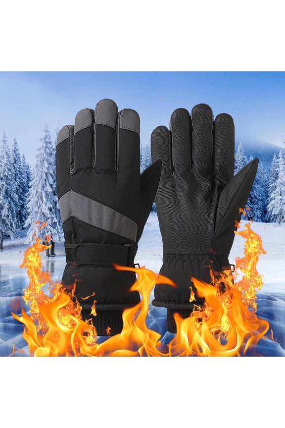 Waterproof Windproof Winter Gloves for Men and Women, Ski Gloves with Fleece Lining, Thick Warm Non-Slip Gloves for Cycling and Outdoor Activities