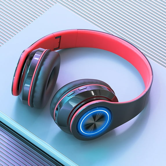 SPOORYYO Wireless Gaming Headset, Bluetooth 5.6 Mobile Computer Game Music Sports Game Headphones with LED Lights Multicolor