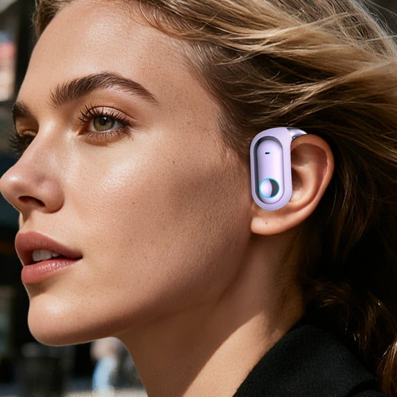 SPOORYYO Wireless Non In Ear Earhook Headphones for Sports Running, with Translation Multilingual Simultaneous Interpretation, Waterproof, 360° Panoramic Sound