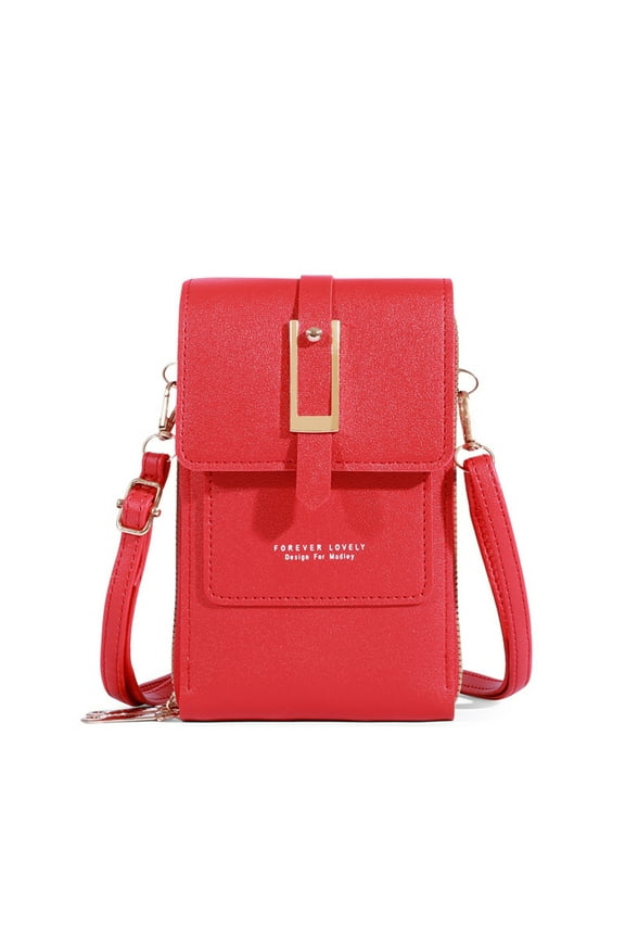 Women's Touchscreen Phone Bags, Mini Leather Crossbody Bag with Credit Card Slots, Shoulder Handbag Wallet
