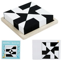 SPOORYYO Wooden Hidden Block Puzzle, Logic Brain Teaser Game, Creative Pattern Building Tabletop Puzzle