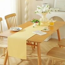 SPOORYYO Woven Tone Color Table Flag - Extra Long Linen Tablecloth for Home Decoration (Orange/Yellow/P-INK/Green/White), 33x183cm (11.81x70.86in), 1 Piece