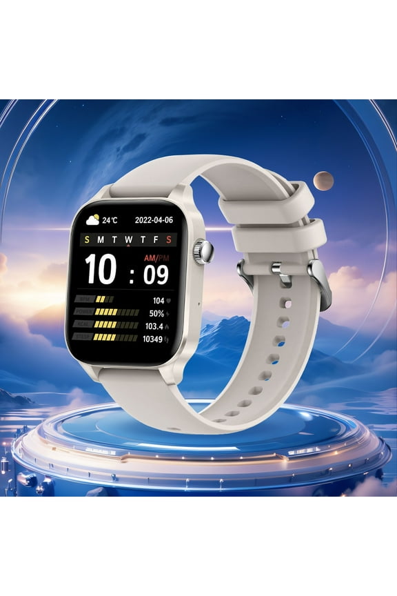 i82 Full Screen Smart Watch for Android iOS Phones, Multi-Sports Fitness Tracker with Sleep Monitor, Call/Message Notifications, Weather, Music Control, Remote Photography, and More