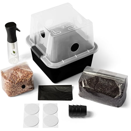 SPORE SORCERY Beginners Small Monotub Mushroom Grow Kit | Grows Like Magic | Monotub with Premium Milo Sorghum Grain Spawn & CVG Bulk Substrate (Small)