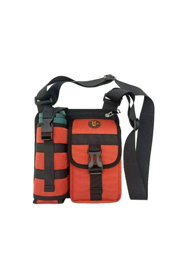 SPORRYOO Outdoor Shoulder Bag, Men's Crossbody Bag Stylish and Functional Backpack for Leisure Travel, with a Water Bottle Holder and Universal Design for Men and Women