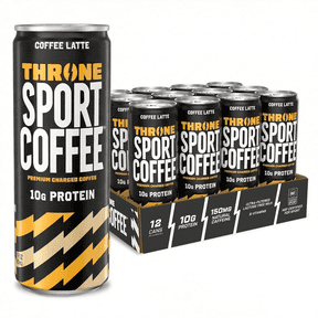 Throne Sport Coffee, Coffee Latte , 150mg Caffeine, 10g Protein, B Vitamins, Lactose-Free Coffee Drink, NSF Certified, 12 Pack