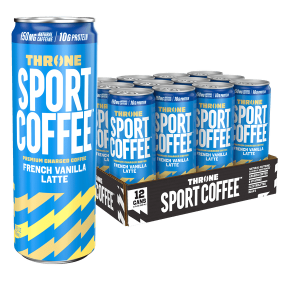 Throne Sport Coffee French Vanilla Latte Coffee Drink, 11 fl oz Cans