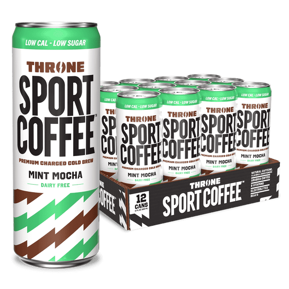 Throne Sport Coffee Mint Mocha Cold Brew Coffee, 11 fl oz cans, 12 Count