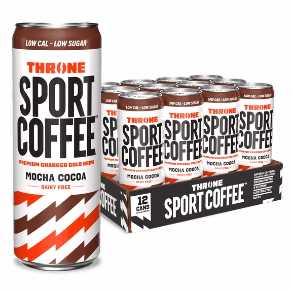 Throne Sport Coffee Cold Brew Coffee Drink Mocha, 12 Count, 11 fl oz