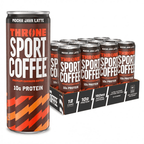 Throne Sport Coffee, Mocha Java Latte , 150mg Caffeine, 10g Protein, B Vitamins, Lactose-Free Coffee Drink, NSF Certified, 12 Pack