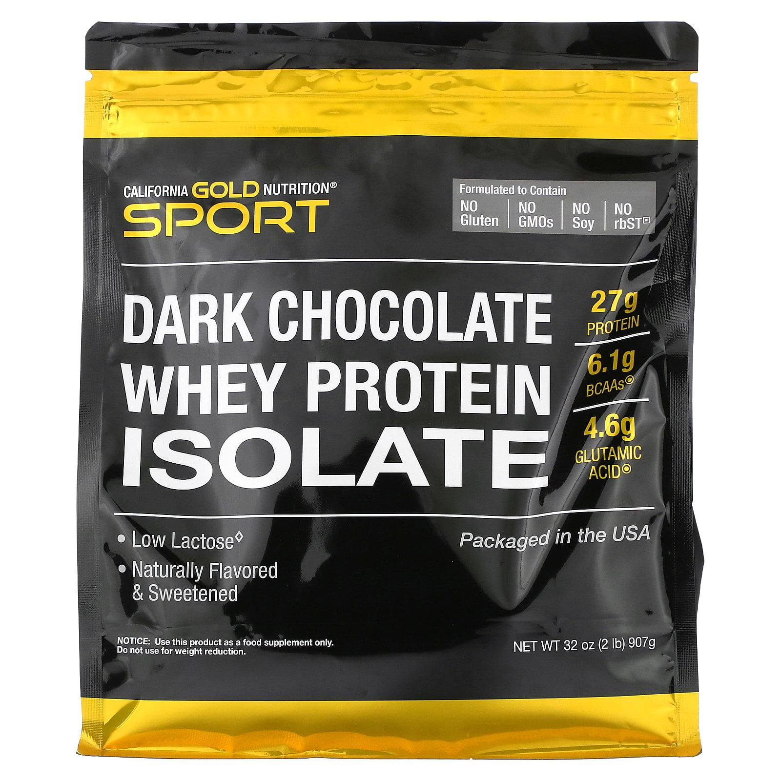 SPORT Dark Chocolate Whey Protein Isolate, 2 lbs (907 g), California Gold Nutrition