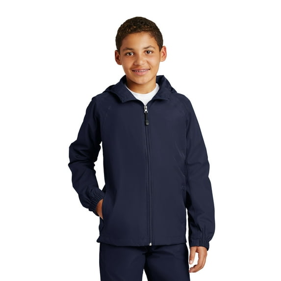 SPORT-TEK Boys' Hooded Raglan Jacket XS True Navy