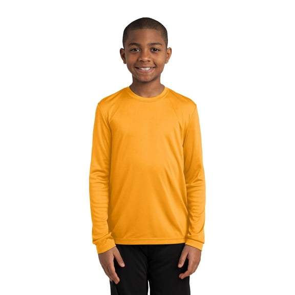 SPORT-TEK Boys Long Sleeve PosiCharge Competitor Tee Medium Gold