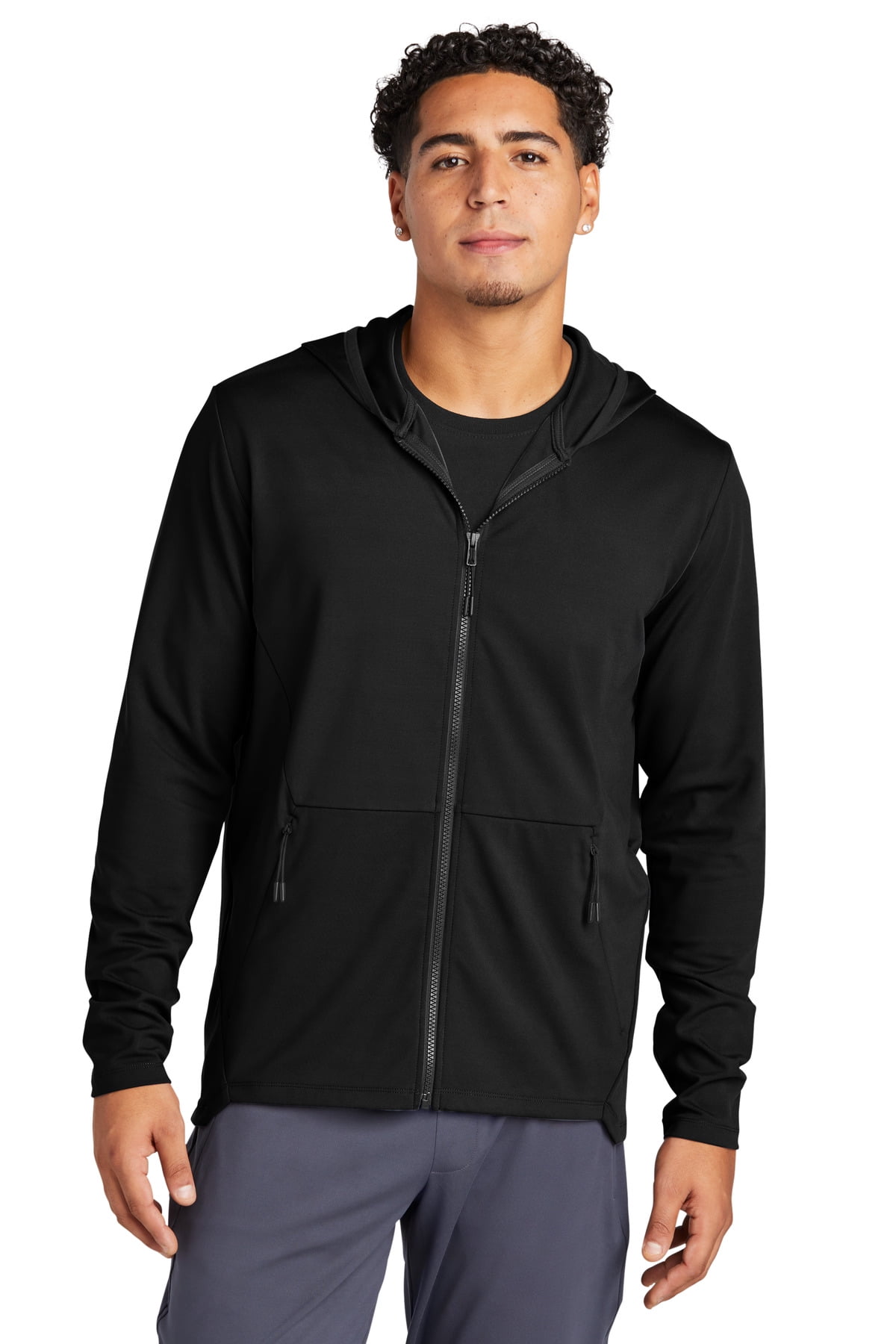 【XXL】S.F.C FULL ZIP HOODY Black Melange SPORT-TEK Circuit Hooded Full-Zip ST870 - Deep Black - L