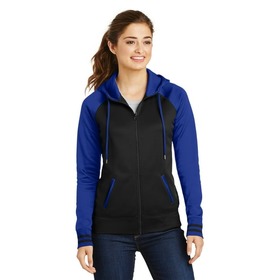 SPORT-TEK LADIES SPRT_WICK VRSTY FLC FULL-ZIP HOODED JKT F20