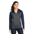 thumbnail image 1 of SPORT-TEK LADIES SPRT_WICK VRSTY FLC FULL-ZIP HOODED JKT F20, 1 of 3