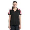thumbnail image 1 of SPORT-TEK Ladies Tricolor Shoulder Micropique Sport-Wick Polo. LST658 Black/True Red/White 3XL, 1 of 5