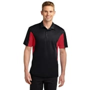 SPORT-TEK Men's Big and Tall Micropique Polo Shirt,4X Tall,Black/Tr Red