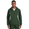 thumbnail image 1 of SPORT-TEK Mens Colorblock Raglan Anorak Medium Forest Green  White, 1 of 5