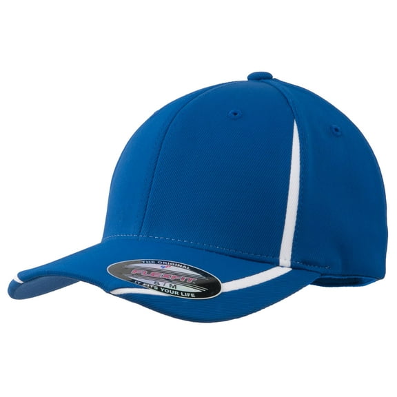 SPORT-TEK Mens Flexfit Performance Colorblock Cap Small-Medium True Royal White