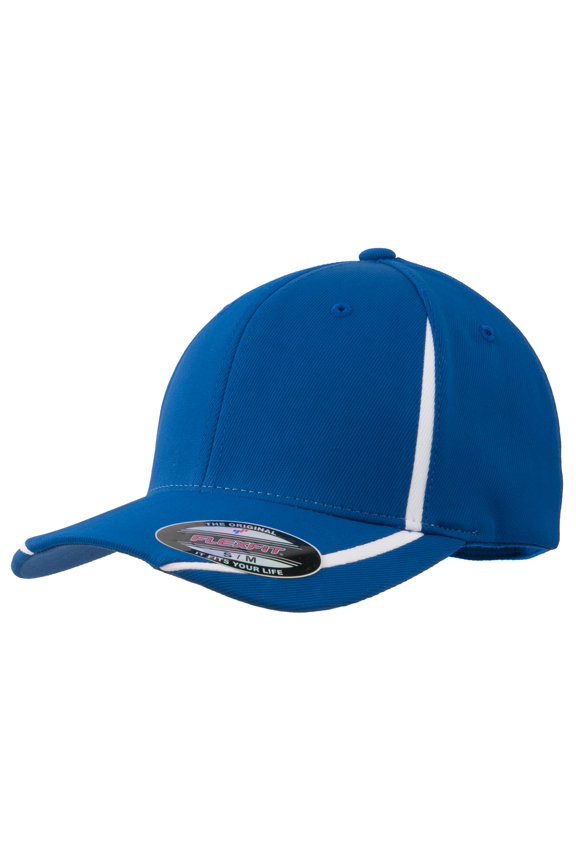 Mens Flexfit Performance Colorblock Cap Small-Medium True Royal White