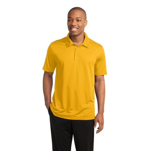 SPORT-TEK Mens PosiCharge Active Textured Polo, Gold, X-Small