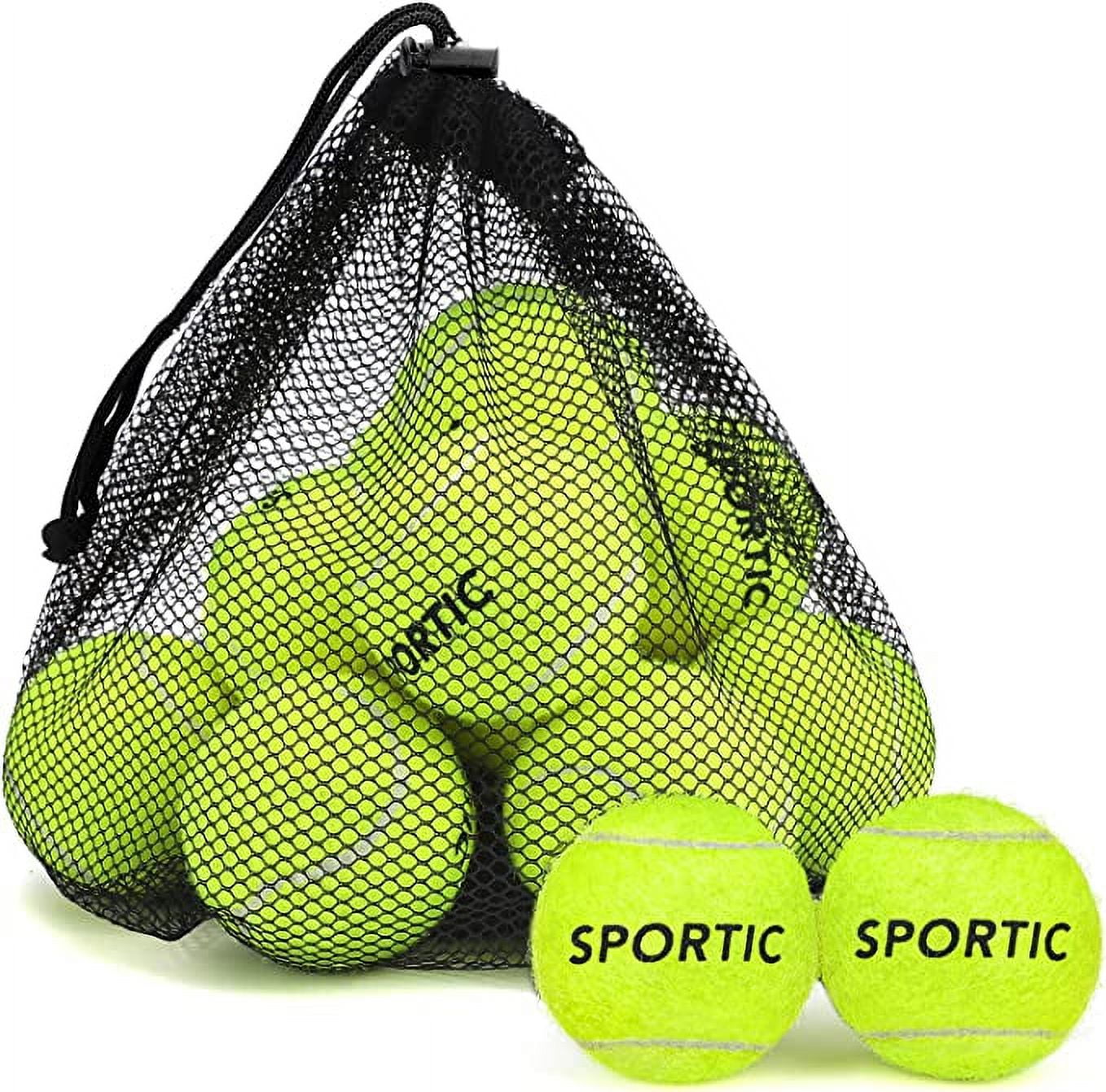 SPORTIC Tennis Balls, Training Tennis Balls, High Bounce Practice Tennis Balls with Mesh Bag for Easy Transport, Pet Dog Playing Balls, Duty Felt Pressurized Tennis Ball for Beginner Training