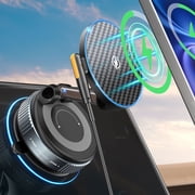 SPORTLINK Vacuum Magnetic Car Phone Holder with Wireless Charger for Mag-Safe - 360  Adjustable Suction Cup Mount for iPhone 17/16/15/14/13/12 Pro/Pro Max