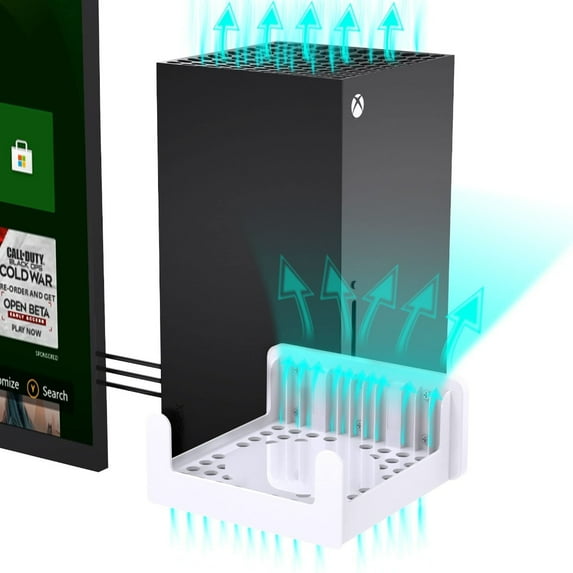 SPORTLINK Wall Mount for Xbox Series X - Sturdy Space Saving Stand with Cooling Vents - White