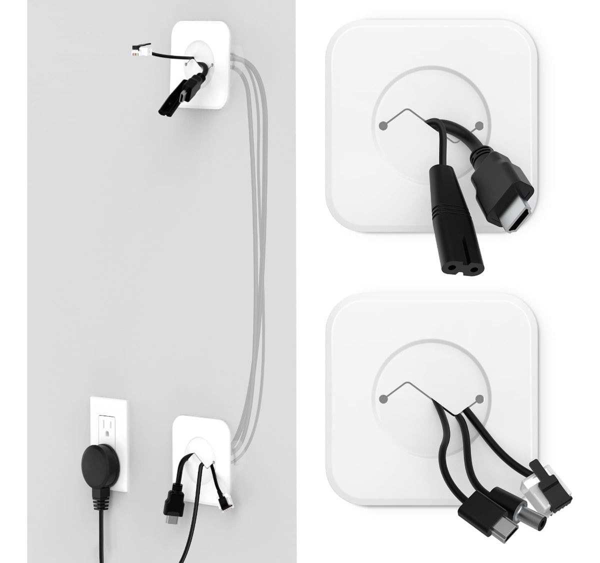 SPORTLINK Wall Mounted TV Cord Hider - Cable Management Kit Hides TV Wires Behind The Wall - White