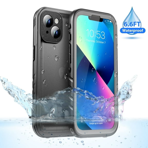 SPORTLINK Waterproof Case for iPhone 13 Shockproof Dustproof Phone Screen Protector Cover 6.1 inch - Frosted Black