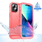 SPORTLINK Waterproof Case for iPhone 13 Shockproof Dustproof Phone Screen Protector Full Body Heavy Duty Sealed Protective Cover 6.1 inch - Frosted Pink