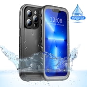 SPORTLINK Waterproof Case for iPhone 13 Pro Shockproof Dustproof Screen Protector Full Body Rugged Protective Cover 6.1 inch - Frosted Black