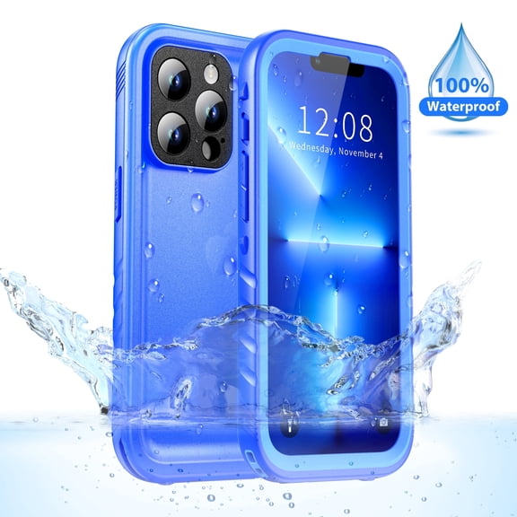 SPORTLINK Waterproof Case for iPhone 13 Pro Shockproof Dustproof Screen Protector Full Body Rugged Protective Cover 6.1 inch - Frosted Blue