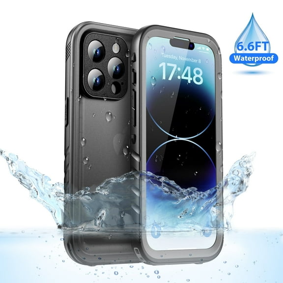 SPORTLINK Waterproof Case for iPhone 14 Pro Max Shockproof Dustproof Phone Screen Protector Cover 6.7 inch - Frosted Black