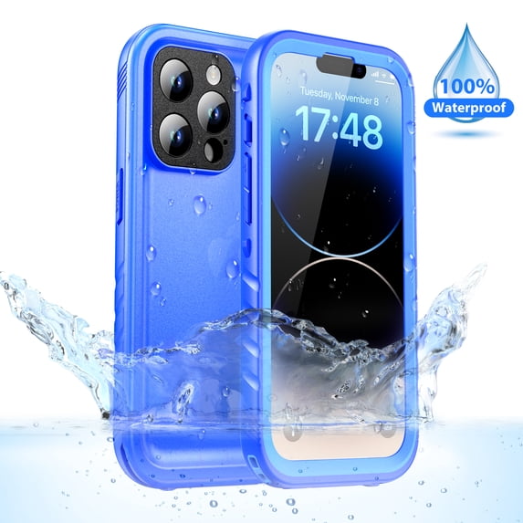SPORTLINK Waterproof Case for iPhone 14 Pro Max Shockproof Dustproof Phone Screen Protector Full Body Protective Cover 6.7 inch - Frosted Blue