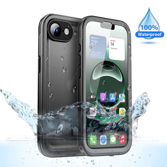 SPORTLINK Waterproof Case for iPhone 16e IP68 Military Full Body Heavy Duty 360 Sealed Shockproof Dustproof Phone Screen Protector Cover 6.1 inch - Frosted Black
