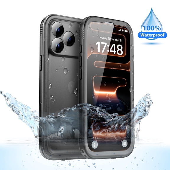 SPORTLINK Waterproof Case for iPhone 17 Pro Max IP68 Military Protective Full Body Heavy Duty Shockproof 360 Sealed Dustproof Phone Screen Protector 6.9 inch - Frosted Black