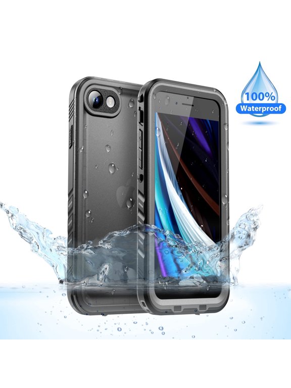 Waterproof Case for iPhone SE 3rd 2022/SE 2nd 2020/7/8 Full Body Rugged Shockproof Dustproof Phone Screen Protector 4.7 inch - Frosted Black