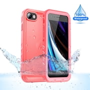 SPORTLINK Waterproof Case for iPhone SE 3rd 2022/SE 2nd 2020/7/8 Full Body Rugged Shockproof Dustproof Phone Screen Protector 4.7 inch - Frosted Pink