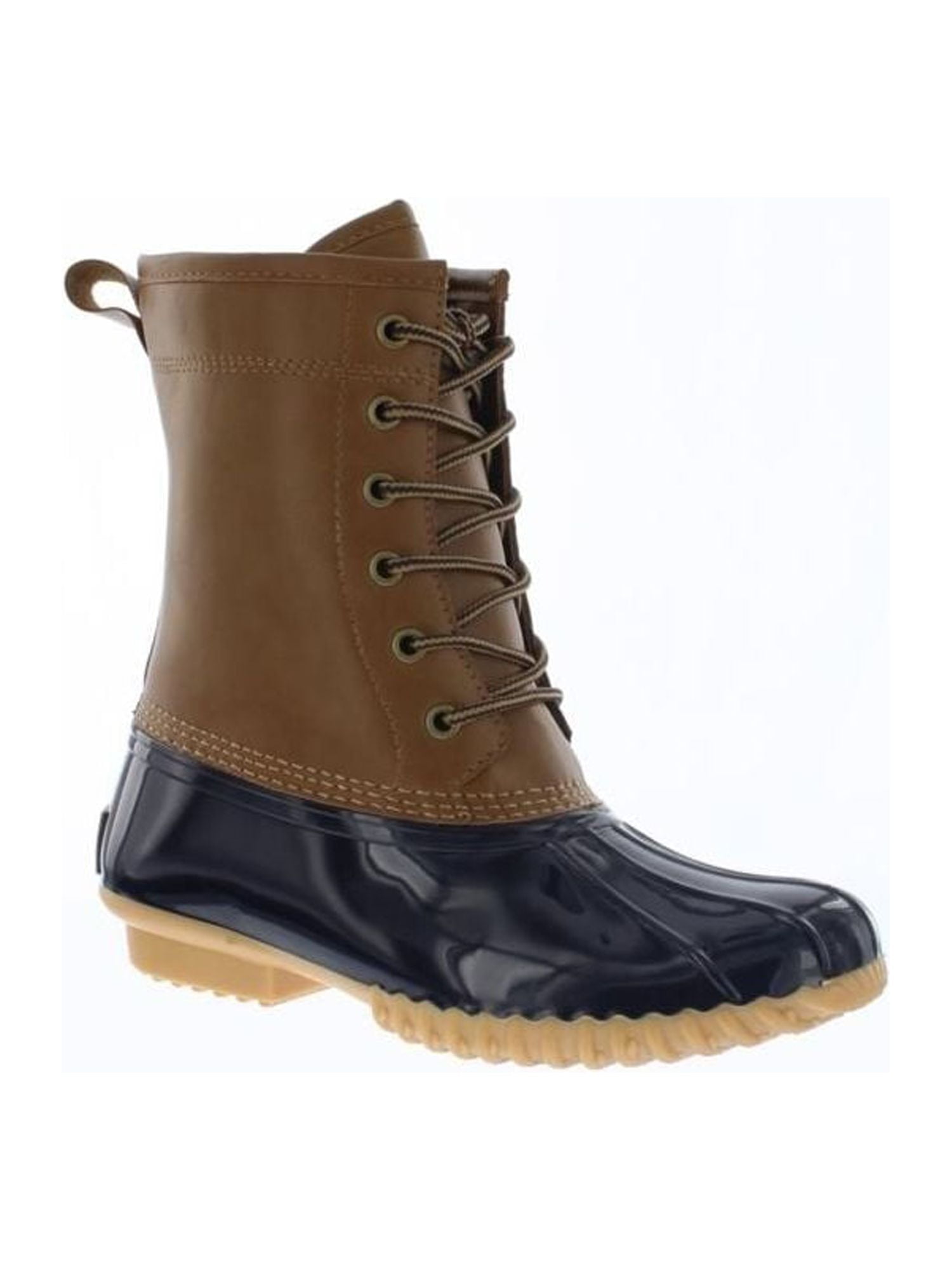 SPORTO Womens Brown Waterproof Ariel Round Toe Block Heel Lace Up Leather Booties 7.5 M Walmart